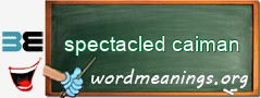 WordMeaning blackboard for spectacled caiman